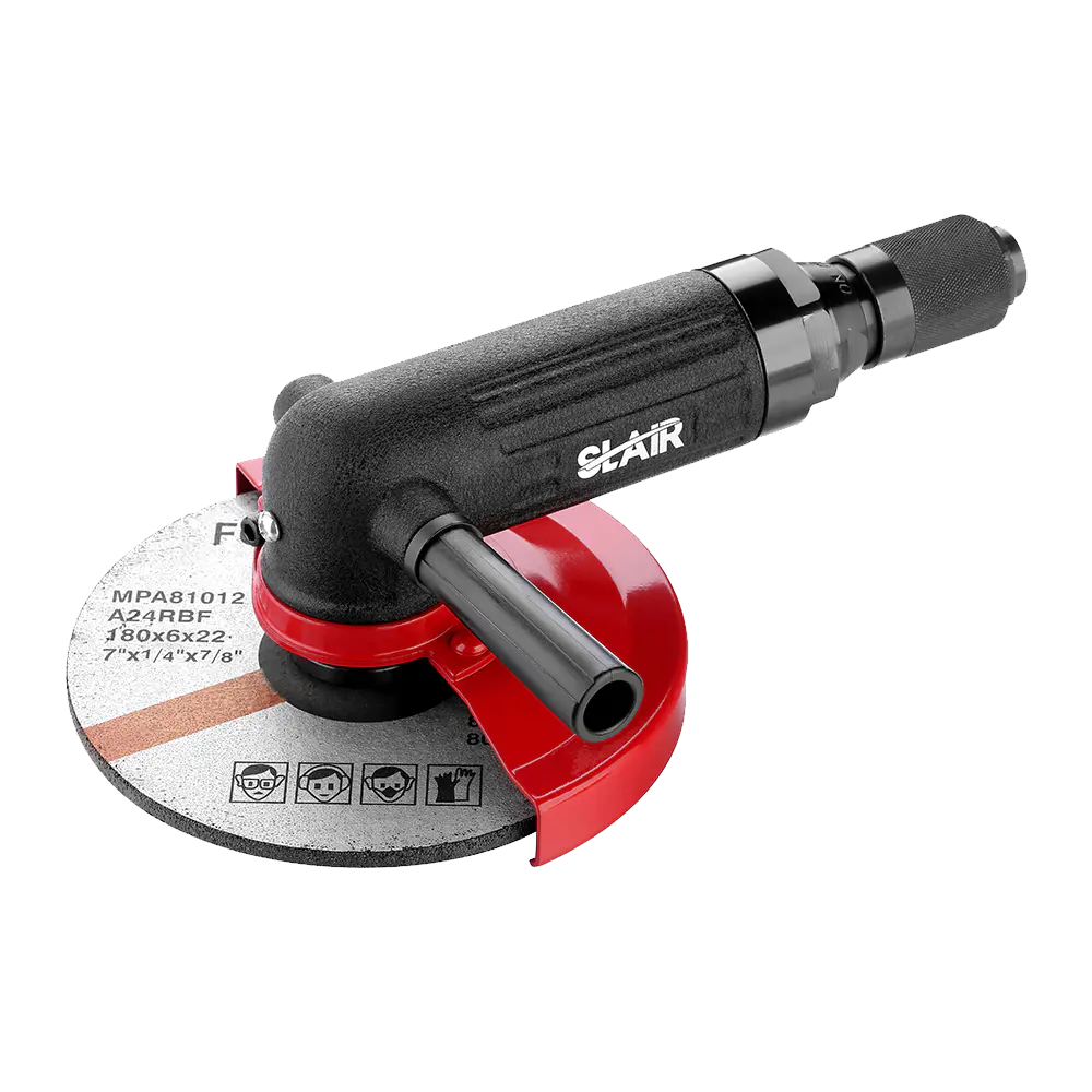 How does the size and weight of an air angle grinder affect its usability and control?